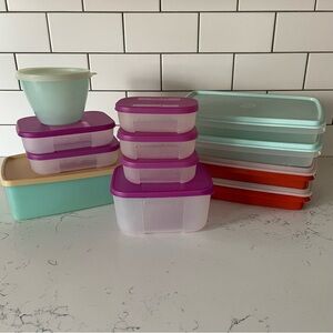 Lot Vintage Tupperware Food Storage Containers Lids 24 Pieces